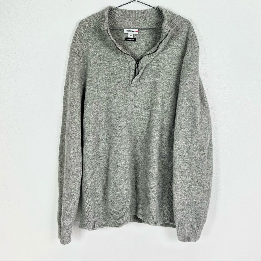 Reserve Lambs 100% Lambs Wool Quarter Zip Pullover Sweater